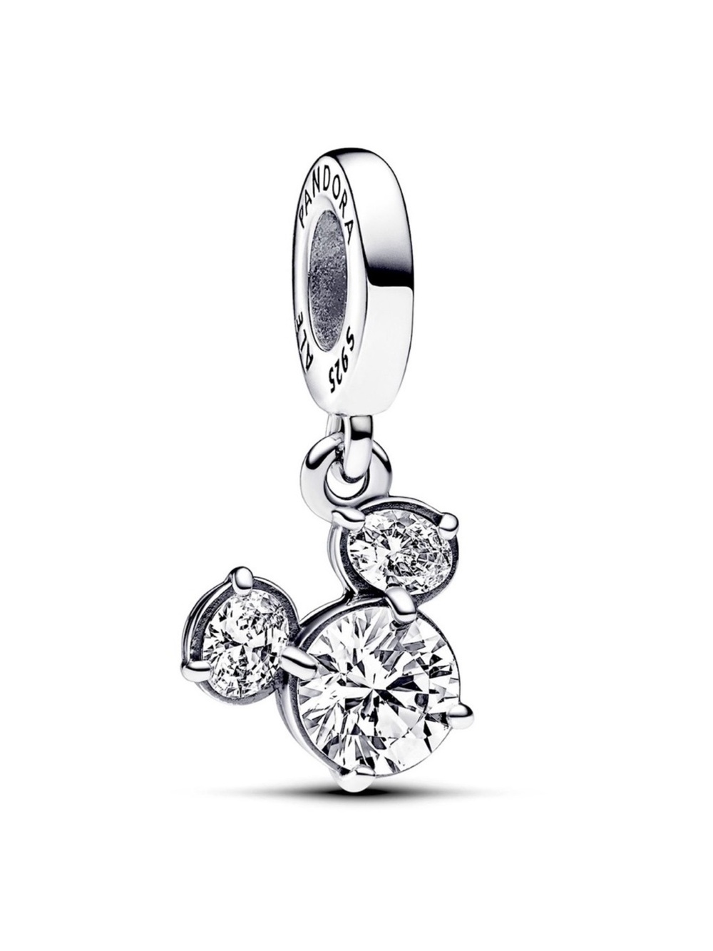 Disney x PANDORA Silver Mickey Dangle Charm - Authentic